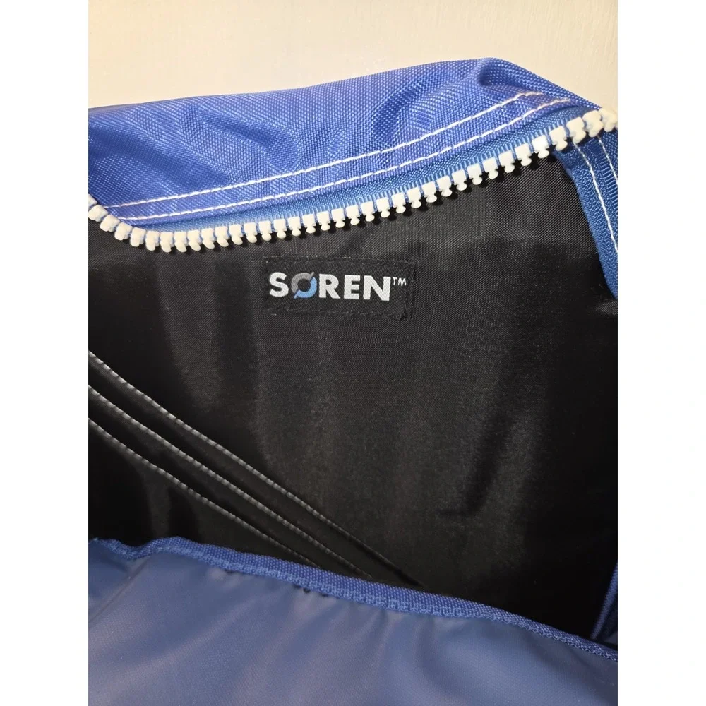Soren Crossbody Flight Bag Shoulder Blue White Adjustable Strap